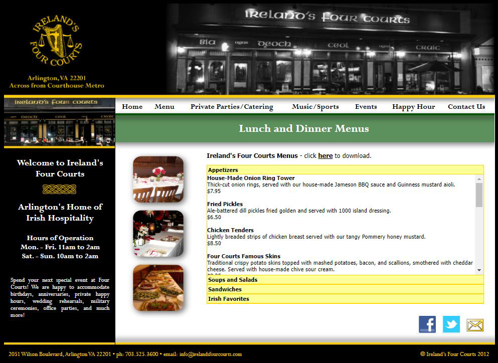 IFC menu list