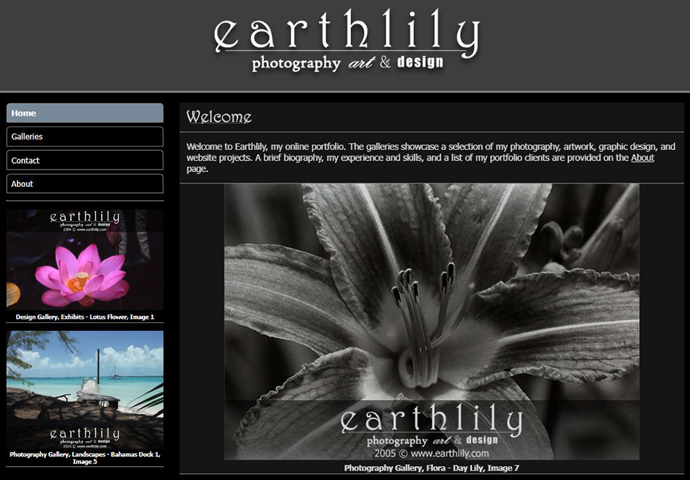 Earthlily photography page